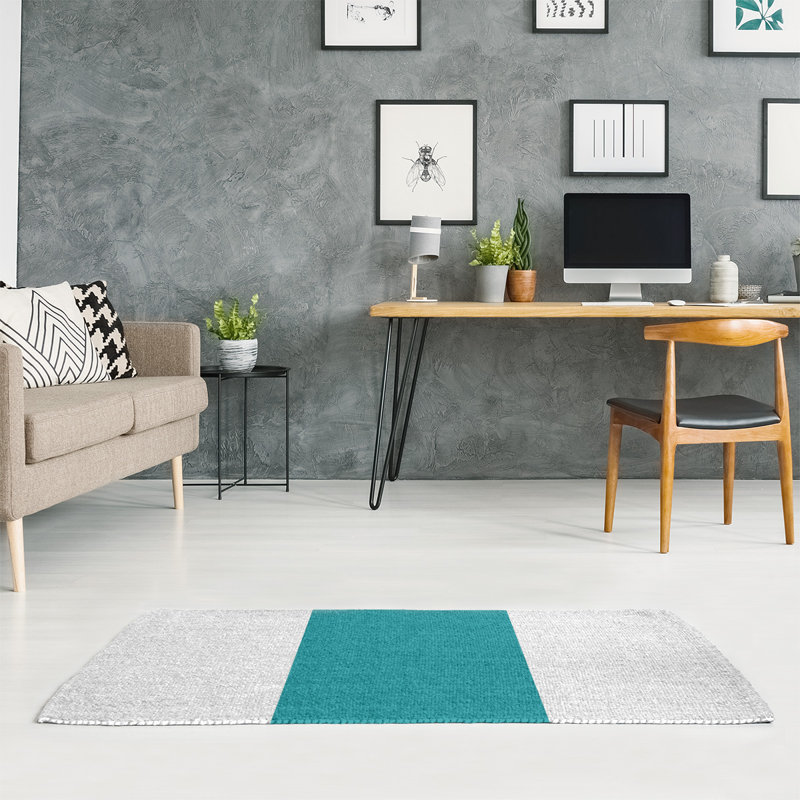 Tapis en poly à rayures de football miami, Rectangle 9 pi x 12 pi