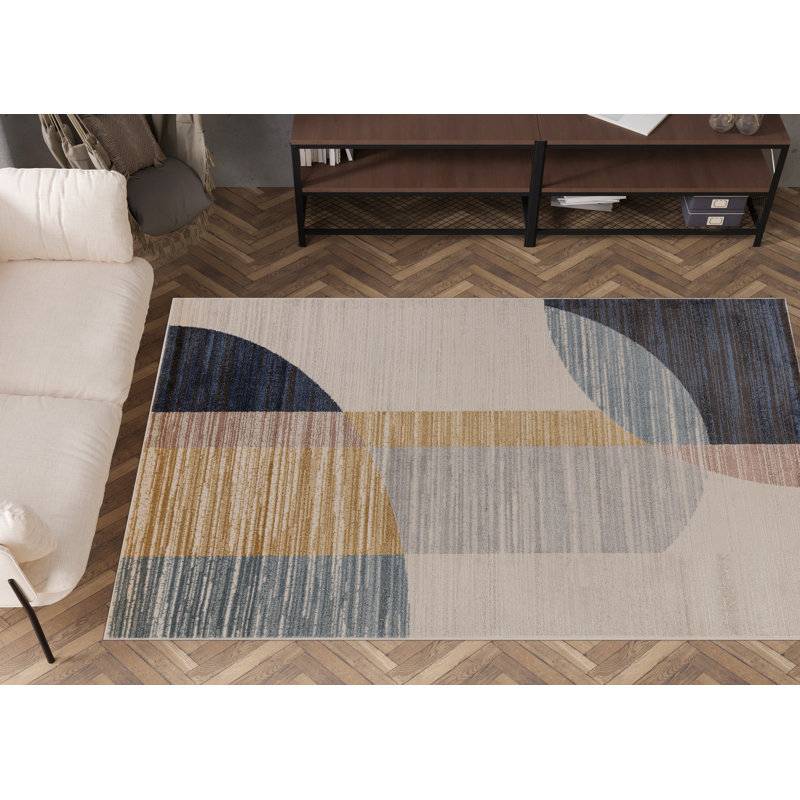 Deboran Blocks Cream/Multi Area Rug, Rectangle 120 x 160 cm