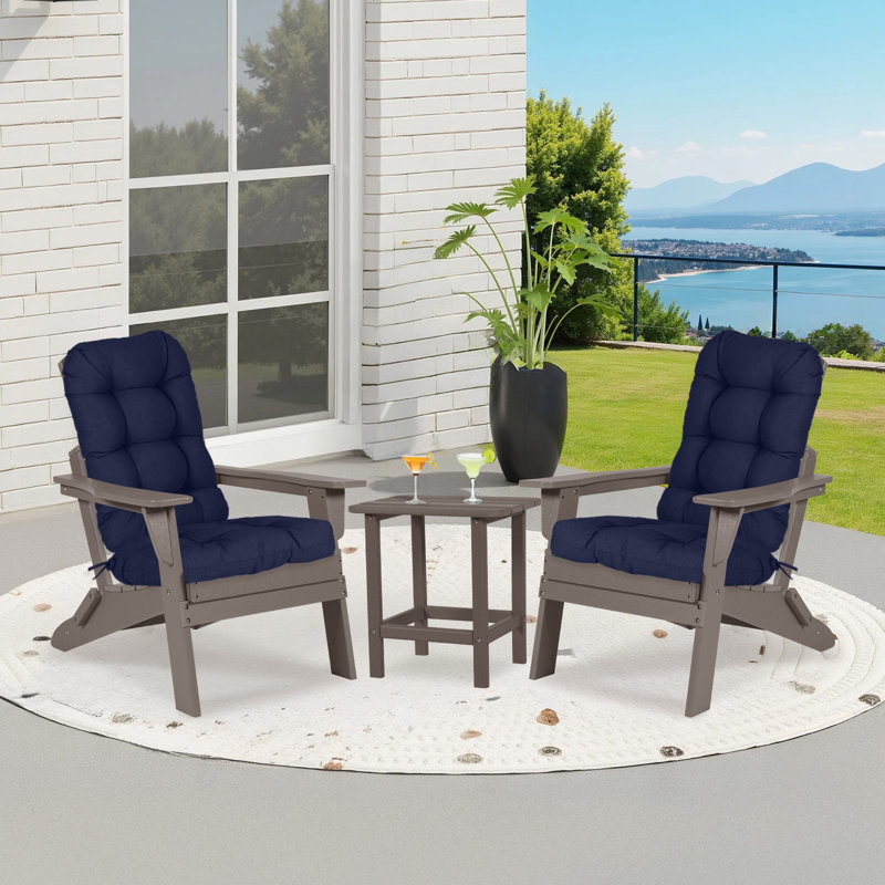 Outdoor Adirondack Chair Seat / Back Cushion (Set of 2), Dark Blue