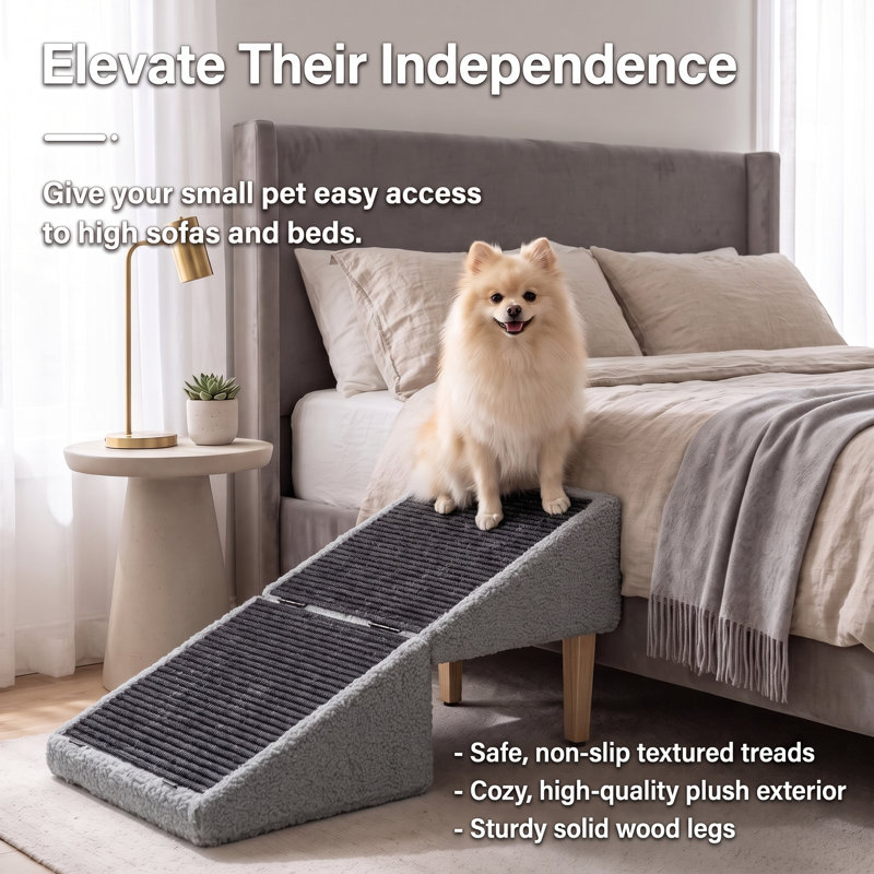 Rampe pour animaux avec rangement - gris