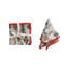 Cotton Printed Cocktail Napkins With Trees Pattern And Red Stitched Edge