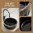 15" x 15" Black Above Counter Bathroom Vessel Sink Sink, Gold Accent Rim, Top-Mount Installation, Pop-Up Drain & Faucet Not Included