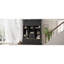 Arbre d'entrée noir mat avec banc, 6 tiroirs, 3 armoires et crochets à manteau, noir mat