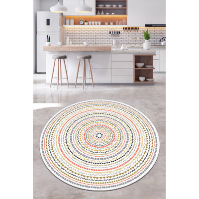 Tapis antibactérien 100% polyester d'un diamètre de 39,4 pouces | Hauteur des poils de 10 mm, 700 g / m² | Dessous antidérapant, lavable à la machine à 86 ° F | Parfait pour le salon, la chambre à coucher et l'aire de jeu des enfants, facile d'entretien