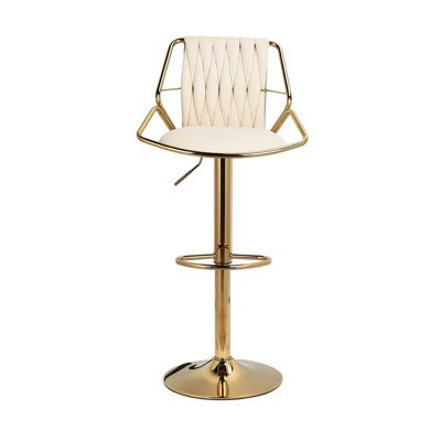 Bengiman Swivel Upholstered Adjustable Height Counter Stool with Metal Frame