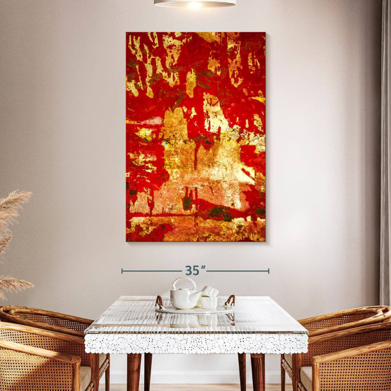 Avery A Study In Red And Gold, 51" H x 34" W