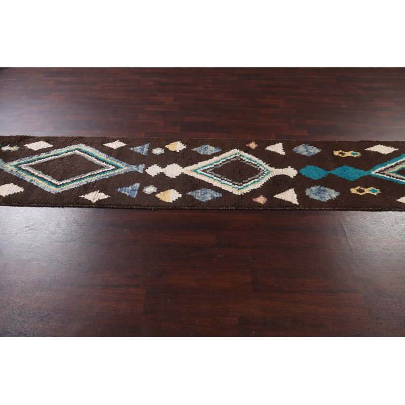 Tapis de couloir tribal marocain noué à la main 2 x 13