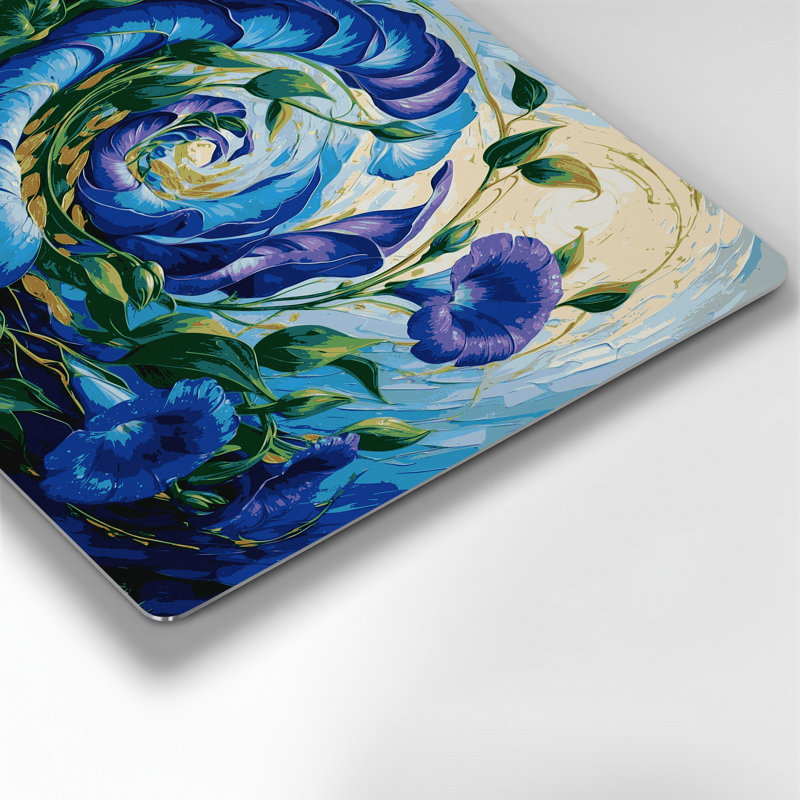 «Botanical Morning Glory», art mural en métal gris, H 11 po x l 14 po