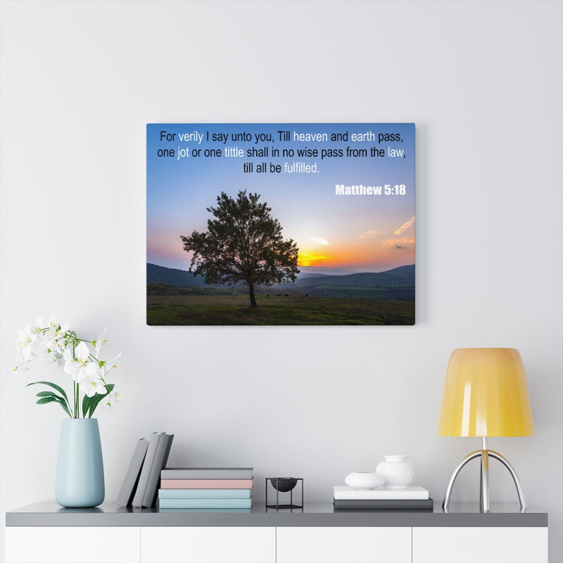 One Jot Matthew 5:18 - Wrapped Canvas Print, 30cm H x 41cm W