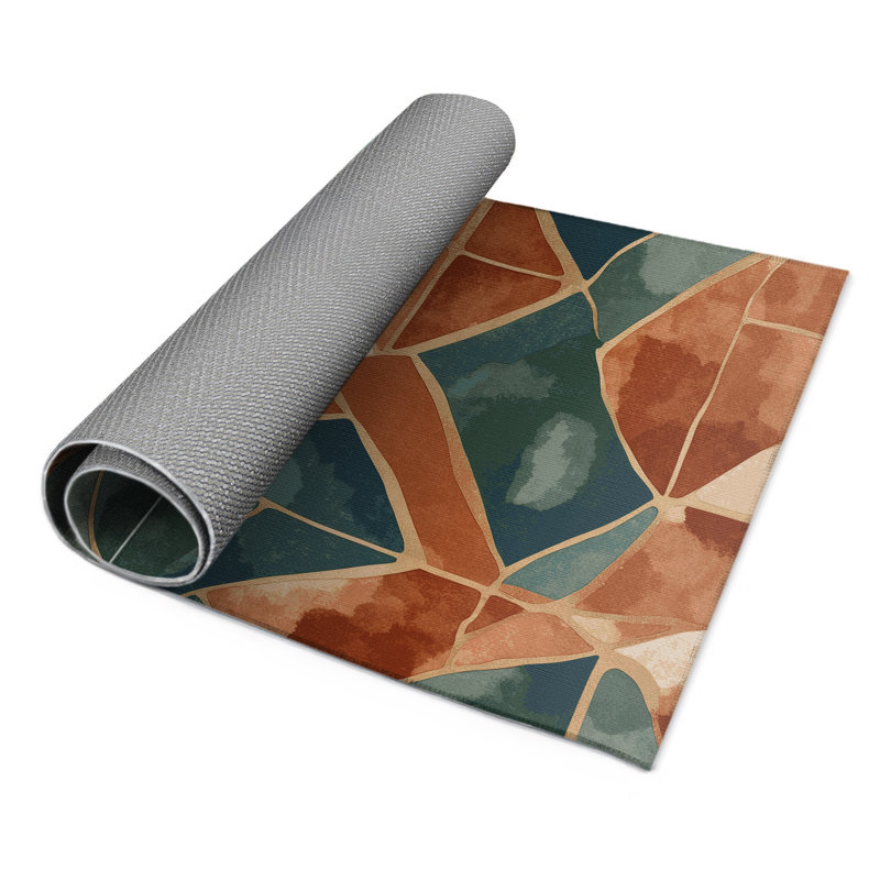 Tapis intérieur et extérieur Ochre Outline, Rectangle 9 pi x 12 pi