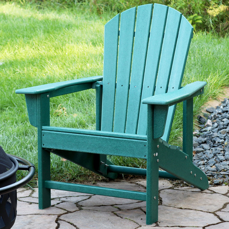 Chaise Adirondack pliante en plastique / résine Luebbert - Vert, Vert
