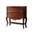 Console rétro en bois foncé avec sculptures florales dorées