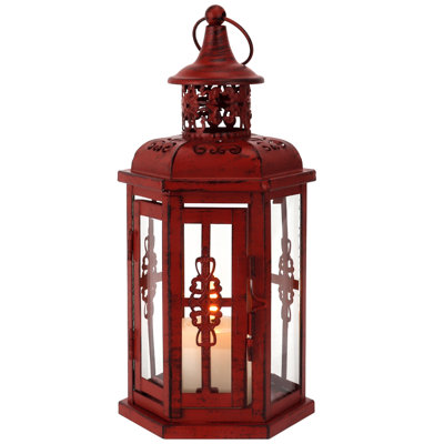 Decorative Candle Lantern 10“H Vintage Hanging Lantern