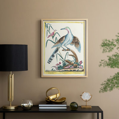 «Pastel Birds V», reproduction encadrée en bois massif