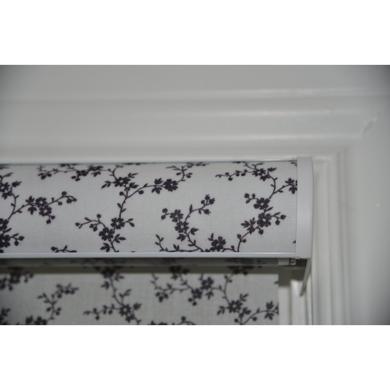 Rideau roulant semi-transparent à imprimé floral, Crépuscule, l 55 L 72, Sans fil