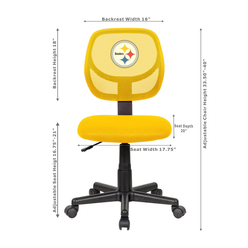 NFL Armless Task Chair, Pittsburgh Steelers