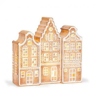 Led Lit Gingerbread House Figurine