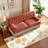 Luxury Red Brown Velvet Chesterfield Sofa - Button Tufted & Tassel Skirt, Modular & Easy Assembly,  for Living Room-660594243