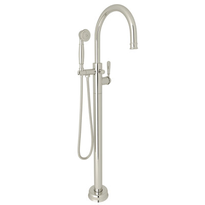 Traditional Single Hole Floor Mount Tub Filler Trim
