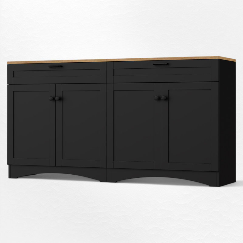 Meuble télé pour téléviseur de 70 po ou moins, Noir, noir, noir, noir