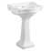 Victorian Ceramic U-Shaped Pedestal Bathroom Sink with Overflow