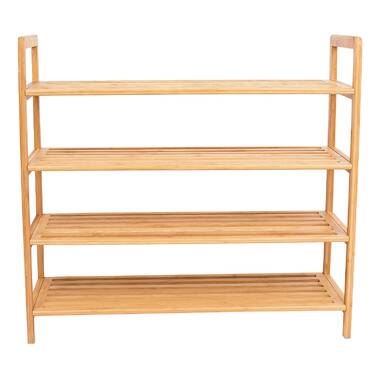 Birdrock Home Free Standing Bamboo Shoe Rack - 4 Tier - Wood - Closets