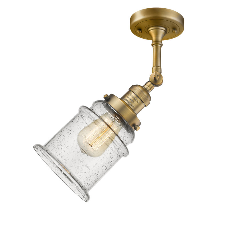 Galaviz Dimmable Bath Sconce, Seedy, 6 Watt Vinage LED Bulb, Brushed Brass