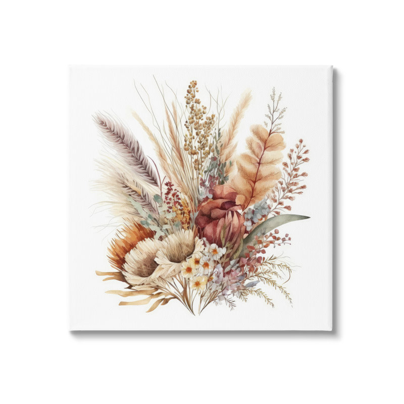 Automne, lot de fleurs sur toile, H 36 po x l 36 po x P 1,5 po