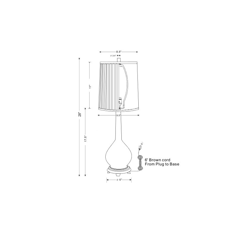 Daniel Porcelain Table Lamp, Black 