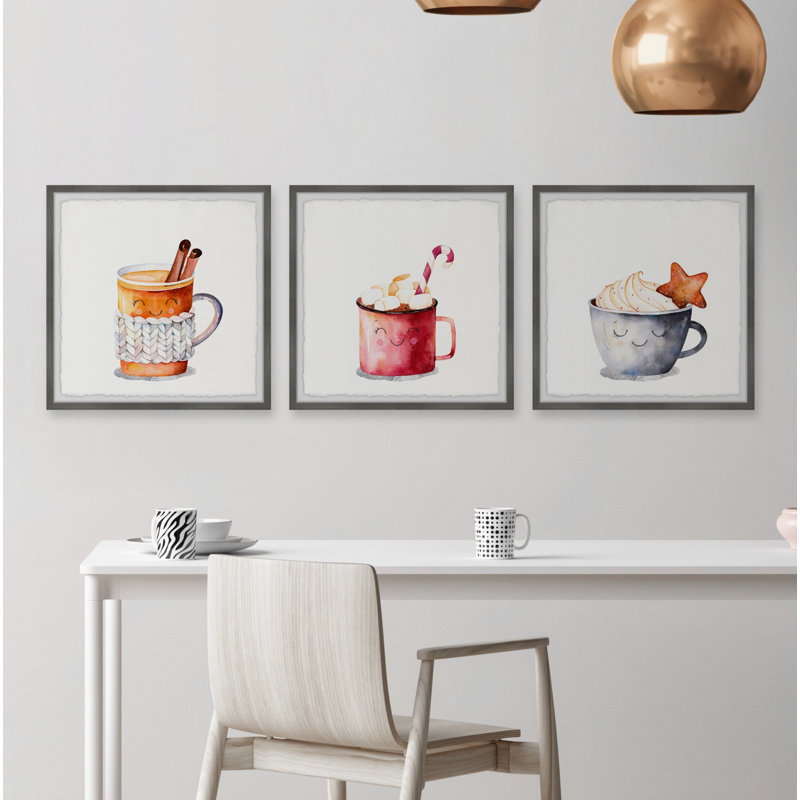 Chastain Chastain Cold Christmas Treats - 3 Piece Single Picture Frame Painting, 45cm H x 91cm W x 3.81cm D