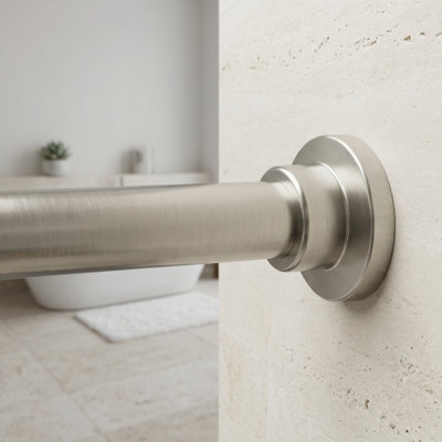 Tringle de douche en nickel brossé très résistant, diamètre de 1 pouce, ressort antidérapant réglable de 28 à 74 pouces pour salle de bain ou douche, sans rouille