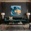 Hawaiian Rolling Waves Blue Canvas Wall Art-1696701625