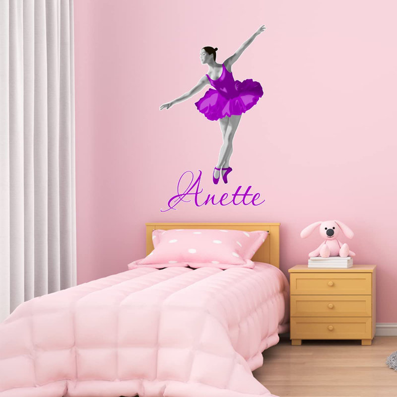 Adhésif décoratif ballerine, H 25 po x l 14 po, Mauve, Oui