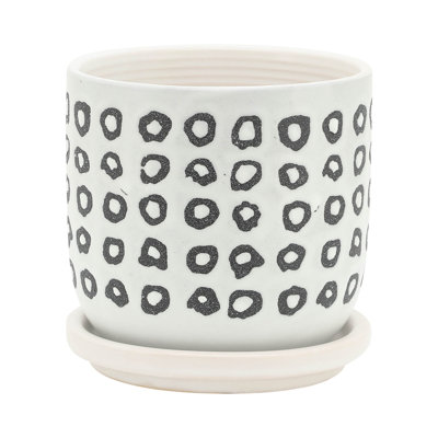 JARDINIER 5/8 "AVEC SAUCIER AZCTE, NOIR