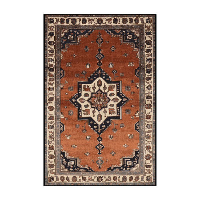 Tapis brun lavable à la machine, Rectangulaire 8 pi x 10 pi