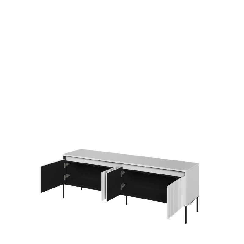 Alterizio Unfinished TV Stand, 167cm W, White/Black