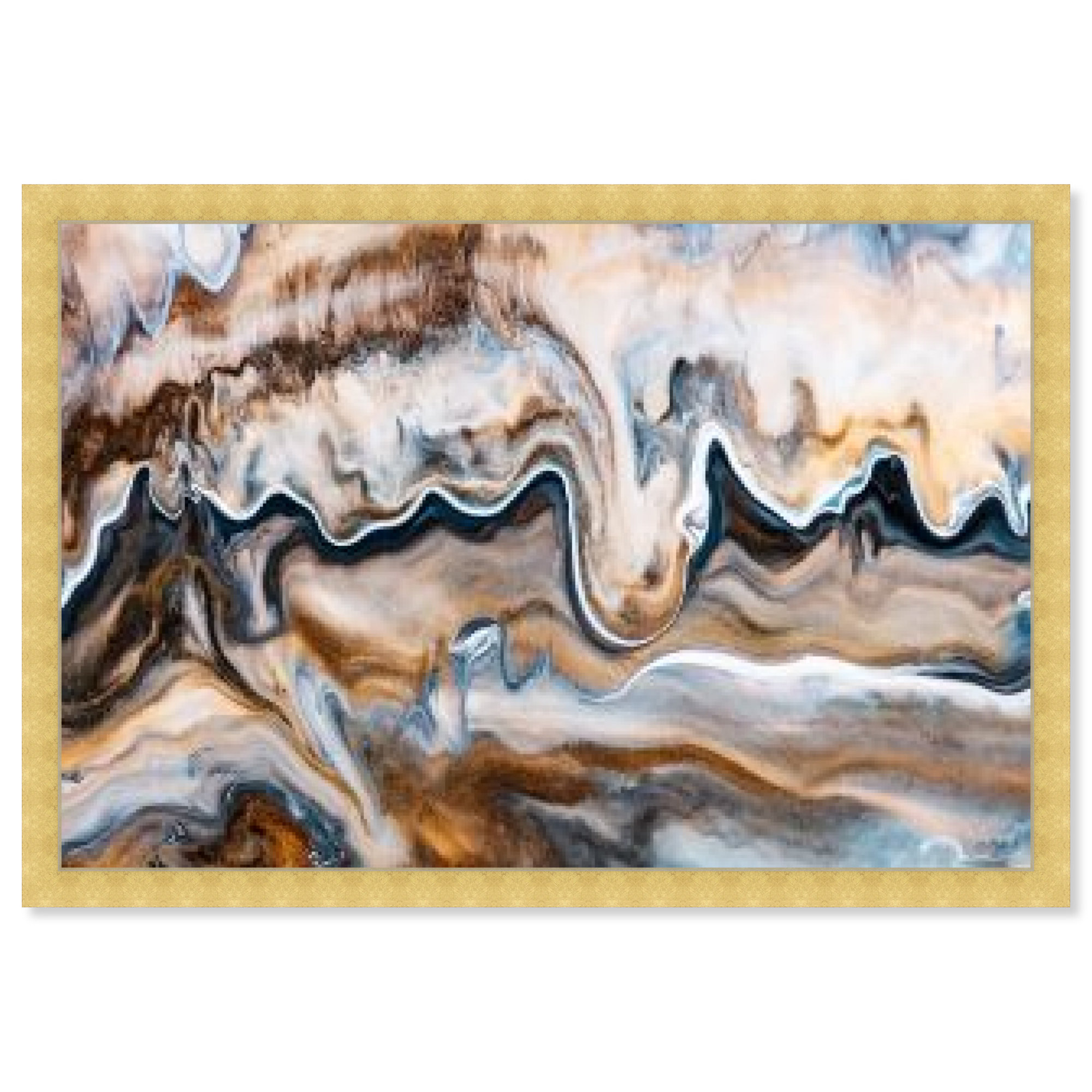 Copper And Blues by Oliver Gal, Gold, 12" H x 17" W x 0.5" D