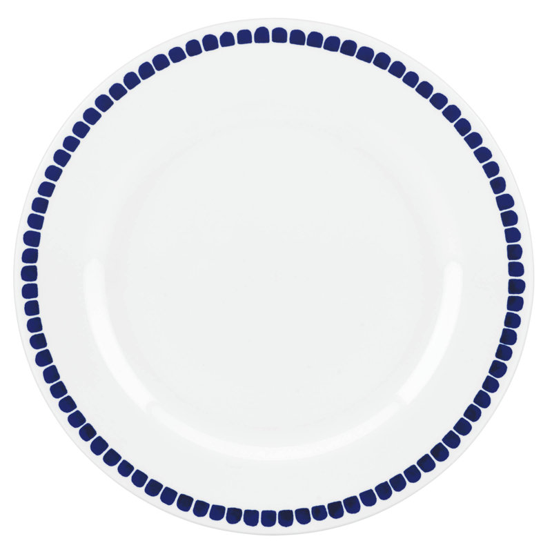 Charlotte Street Porcelain Dinner Plate, White/Blue