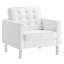 Fauteuil capitonné en cuir végétalien Loft-2015567502