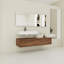 Meuble-lavabo mural de 60 po avec lavabo en résine, tiroir à fermeture en douceur et fixation flottante