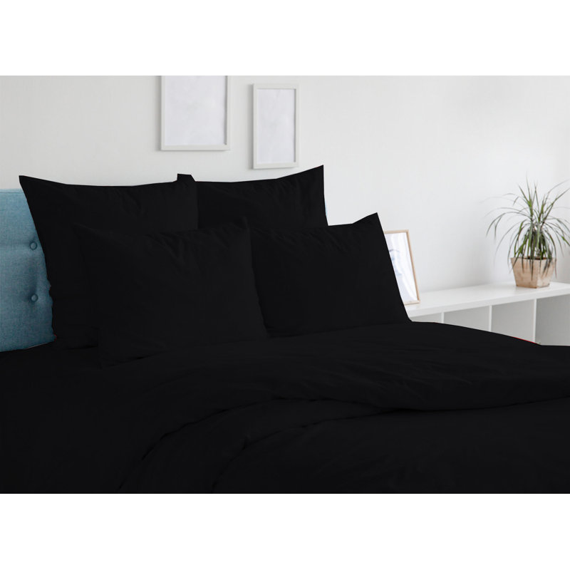 Jaree 6-Piece Rayon Hotel Sheet Set, California King, Black