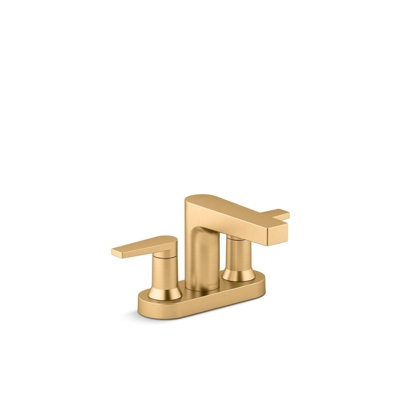 Tautcenterset Bathroom Sink Faucet, 1.2 Gpm, Brushed Brass