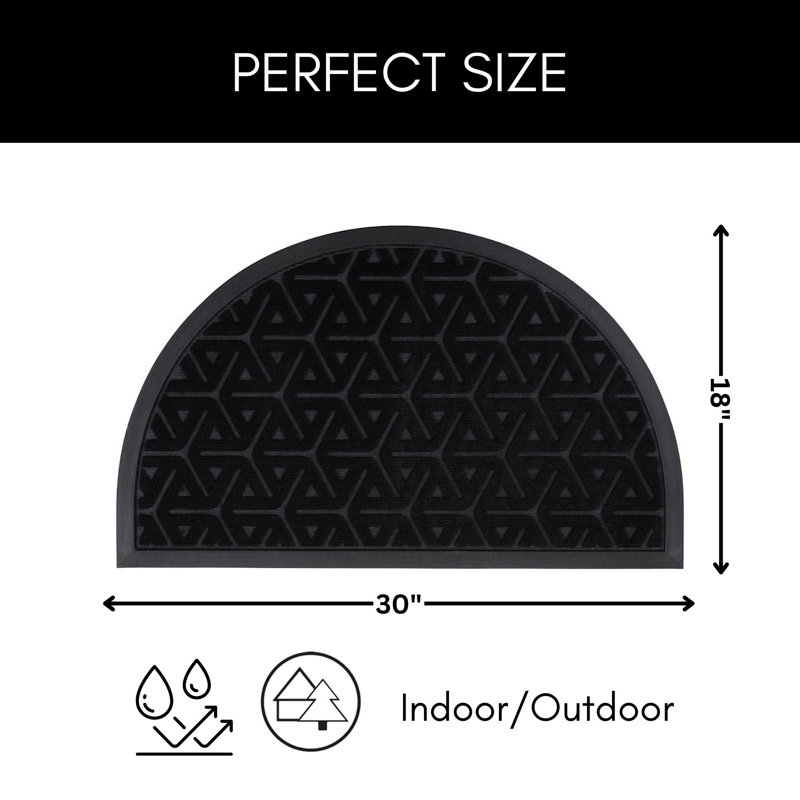 Outdoor Mat Non-Slip Geometric Indoor / Outdoor Doormat, Black