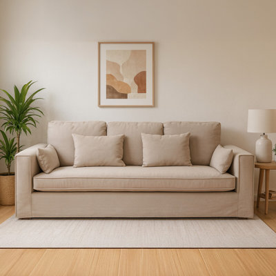 Graceann 3 Seater Linen Blend Sofa