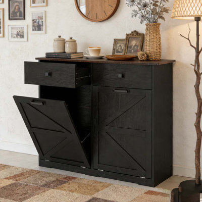 Armoire de tri de lessive, poubelle basculante