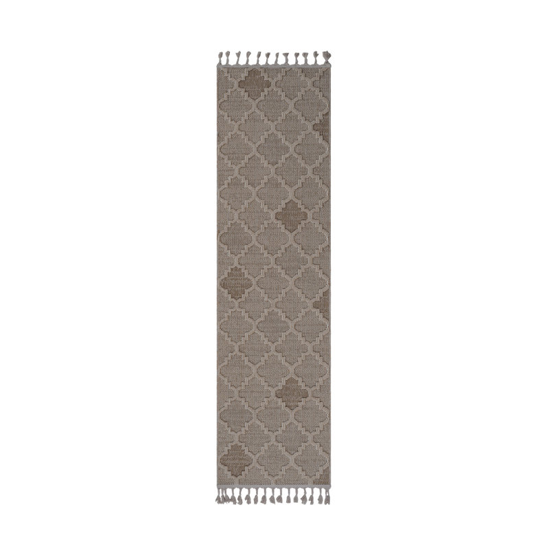 Collection Cream / Trellis Indoor / Outdoor Rug, Runner 2'2" x 8'