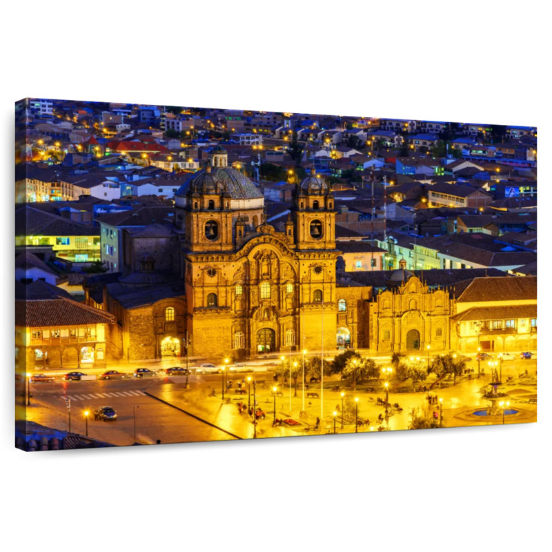 Adella Plaza De Armas la nuit, H 16 po x l 24 po