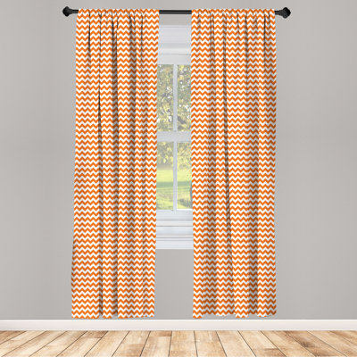 Chevron Semi-Sheer Rod Pocket Curtain Panels