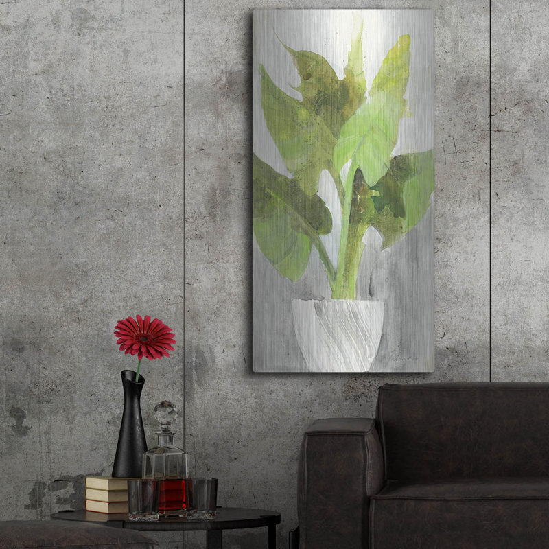 Art mural en métal Winston Porter «Tropical Planter 1» par Albena Hristova, H 48 po x l 24 po