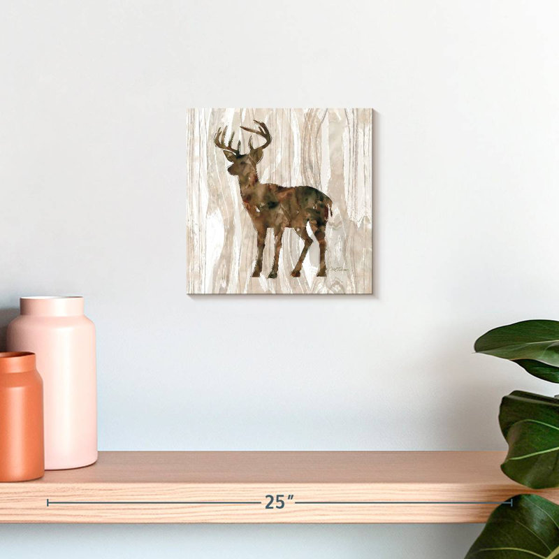 Brampt Brown Pine Forest Deer, 10" H x 10" W